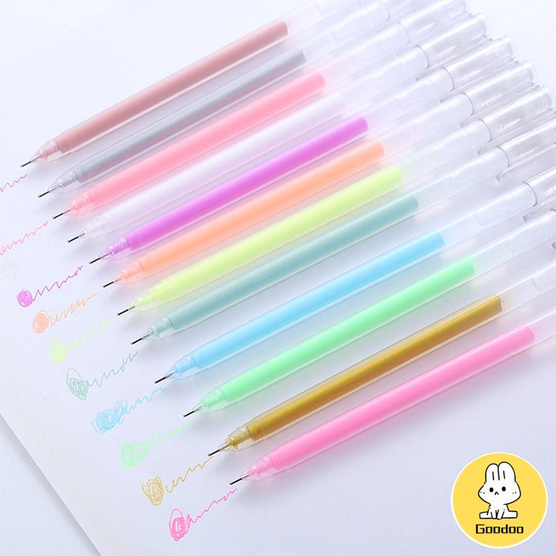 4 Warna Pena Gel Berkapasitas Besar Akun Tangan Tanda Siswa Sorotan Album Flash Pen -Doo