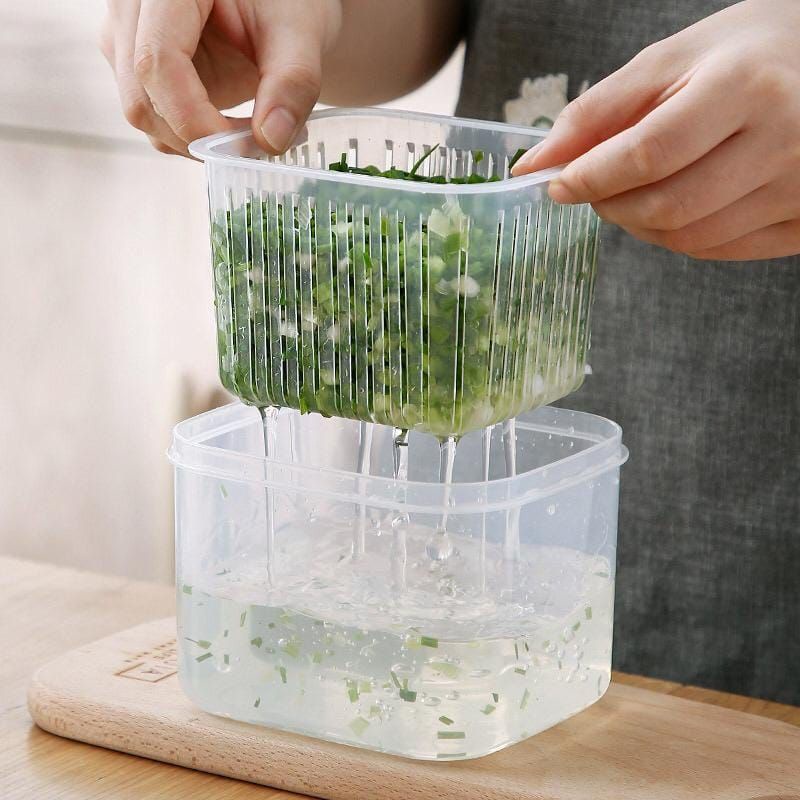 Food Organiser Strainer Kotak Makanan Jaring Anti Basah Murah Kontainer tempat saringan tempat buah tempat sayur Fridge Organizer