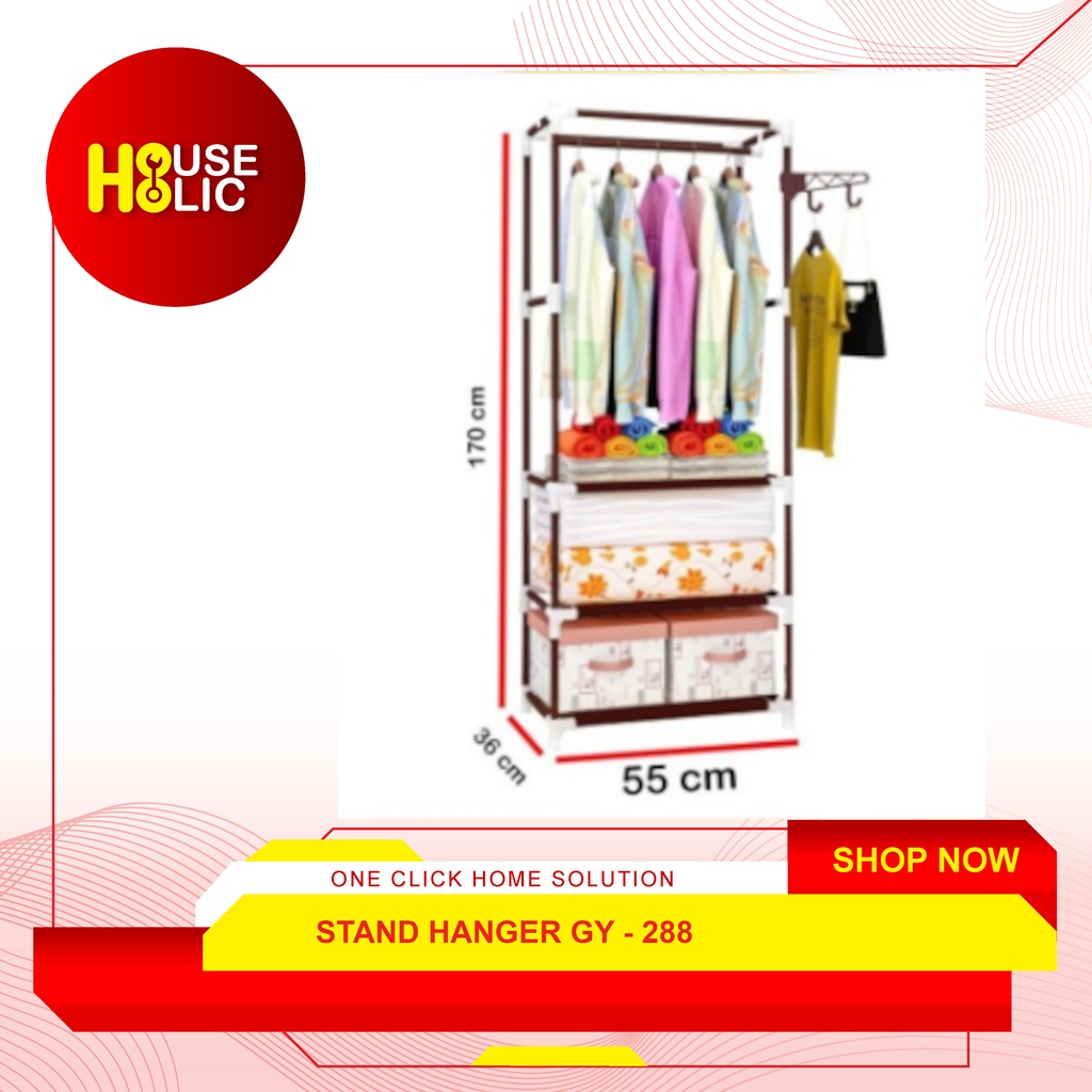 Gantungan Baju Serbaguna Berdiri / Stand Hanger Pole Rack GY-288