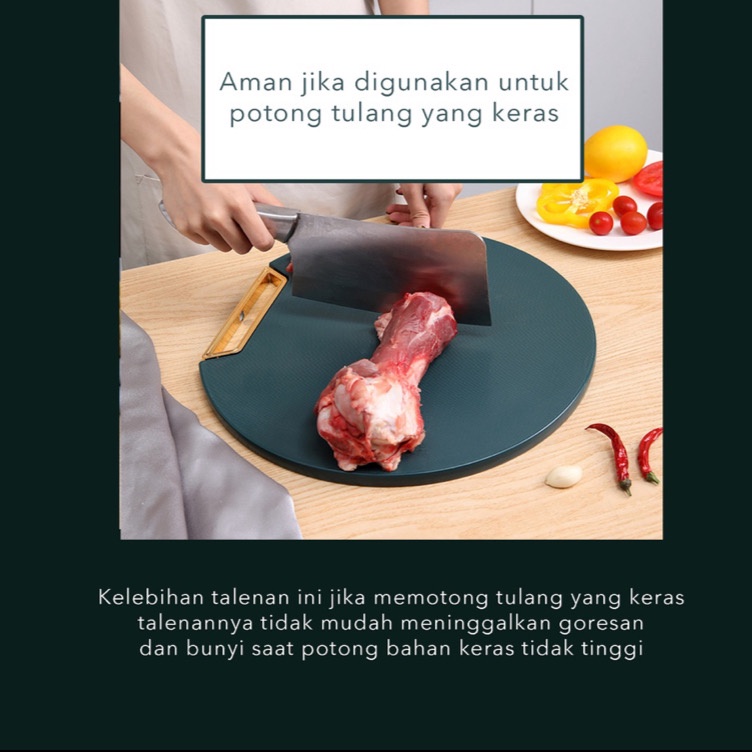 ( BISA COD ) PROMO TALENAN BULAT HIJAU EMERALD ANTI JAMUR BAKTERI / TALENAN SULTAN CUTTING BOARD / TALENAN BULAT BISA PUTAR 360 DERAJAT