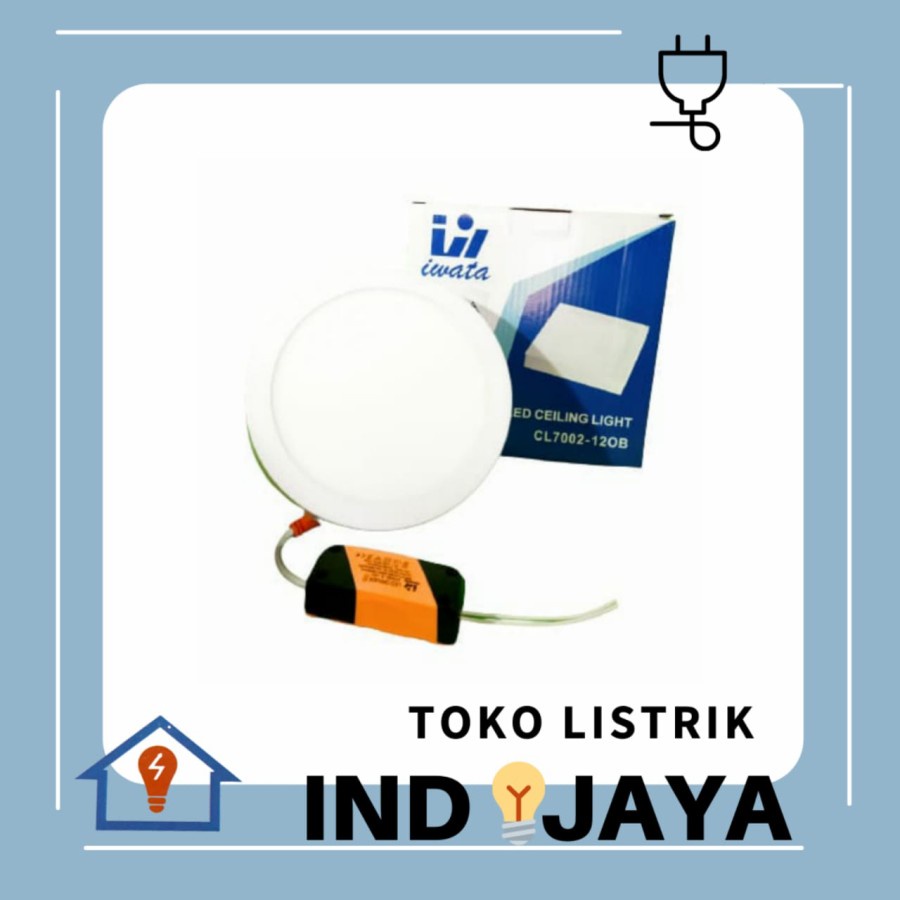 DOWNLIGHT TEMPEL 12W bulat LED IWATA OB PLAFON LAMPU