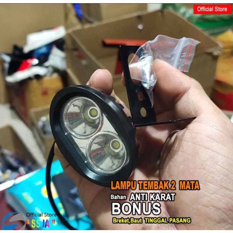 Lampu tembak sorot owl 2 mata  mini super terang