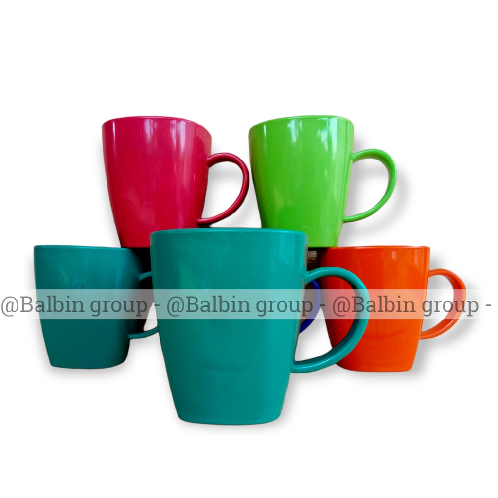 6 cangkir melamin dinnerware no.133 - cangkir melamine multi warna - cangkir melamin tebal - mug melamin - gelas melamin - cangkir kopi - cangkir teh - cangkir susu terlaris