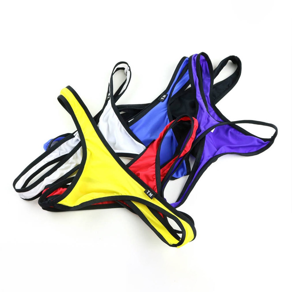 Men Sexy Seamless Briefs Breathable Underwear Comfy Underpants U-convex Pouch Panties T-back Thongs