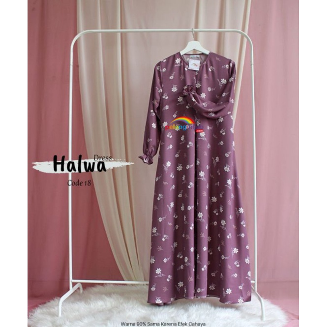 Halwa dress pelangi hijab