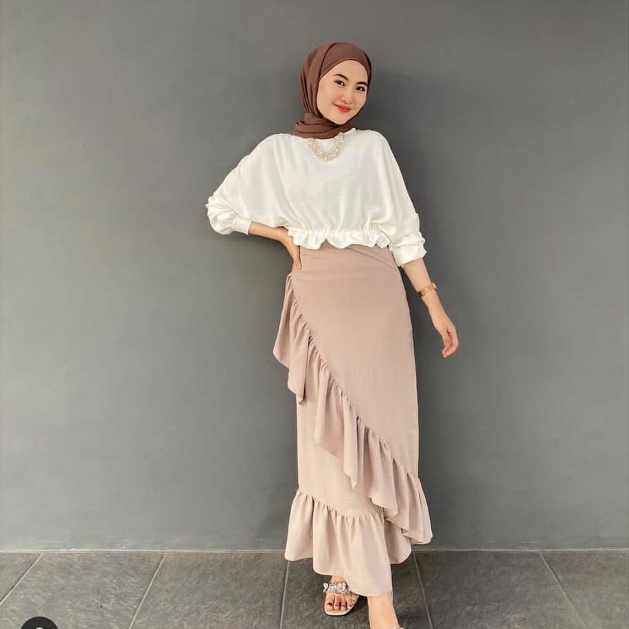 RX Fashion - LESLEY SKIRT / ROK RUMBAY TERBARU / ROK REMPEL WANITA - NN