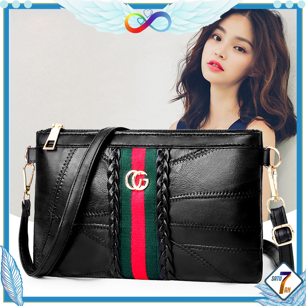 Satu7an T199 Tas Selempang Wanita Kulit Sintetis Clutch Bag Elegant