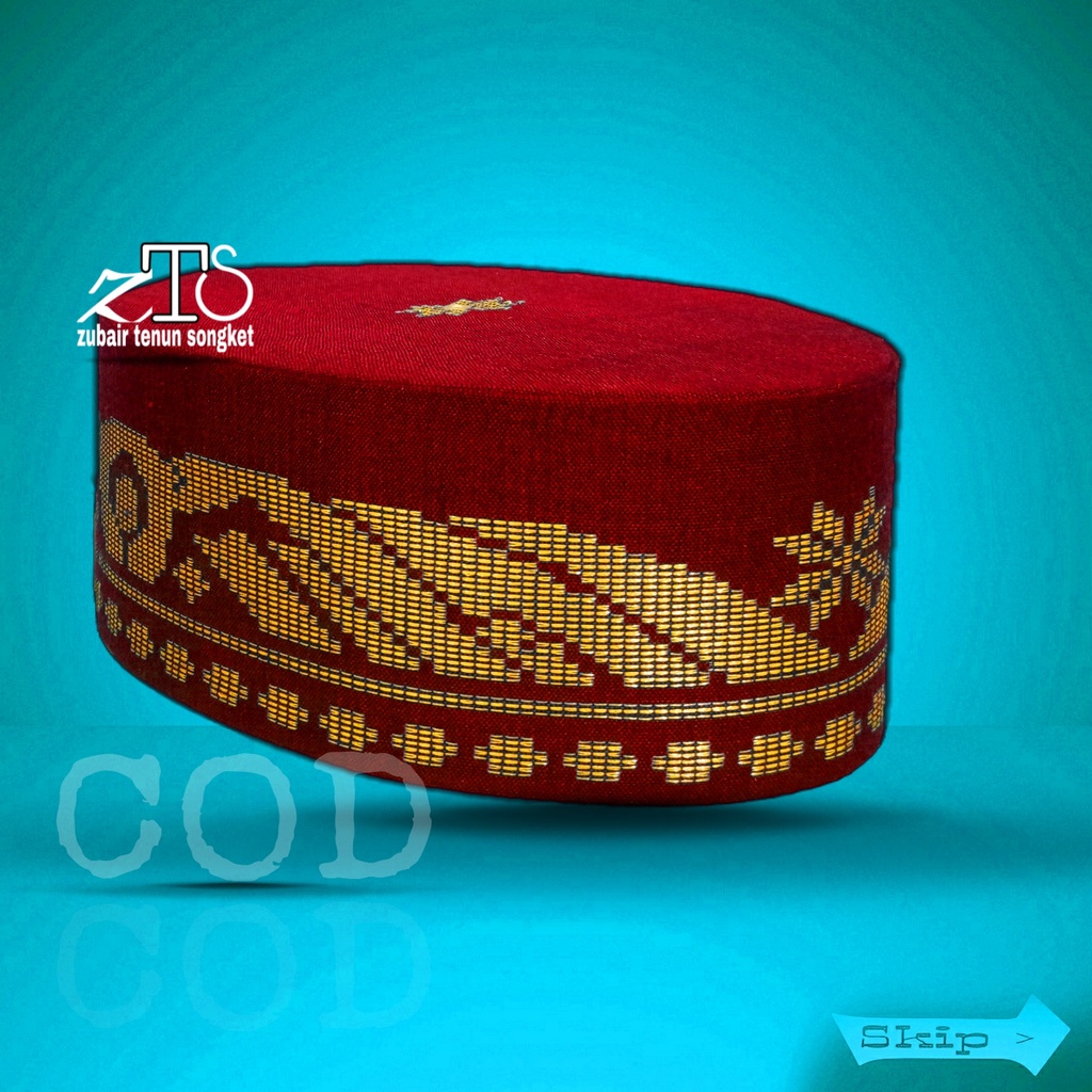 PECI SONGKOK GUNUM MERA SONGKO KOPIA KOPYA TOPI LOBE ZUBAIR TENUN SONGKET PECI KOPIAH SONGKET WARNA