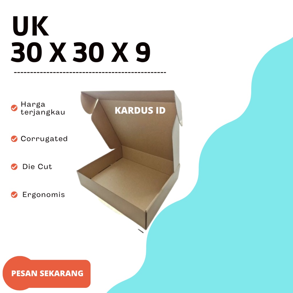 

Kardus Karton box 30x30x9 cm Kotak Packing Die Cut Corrugated