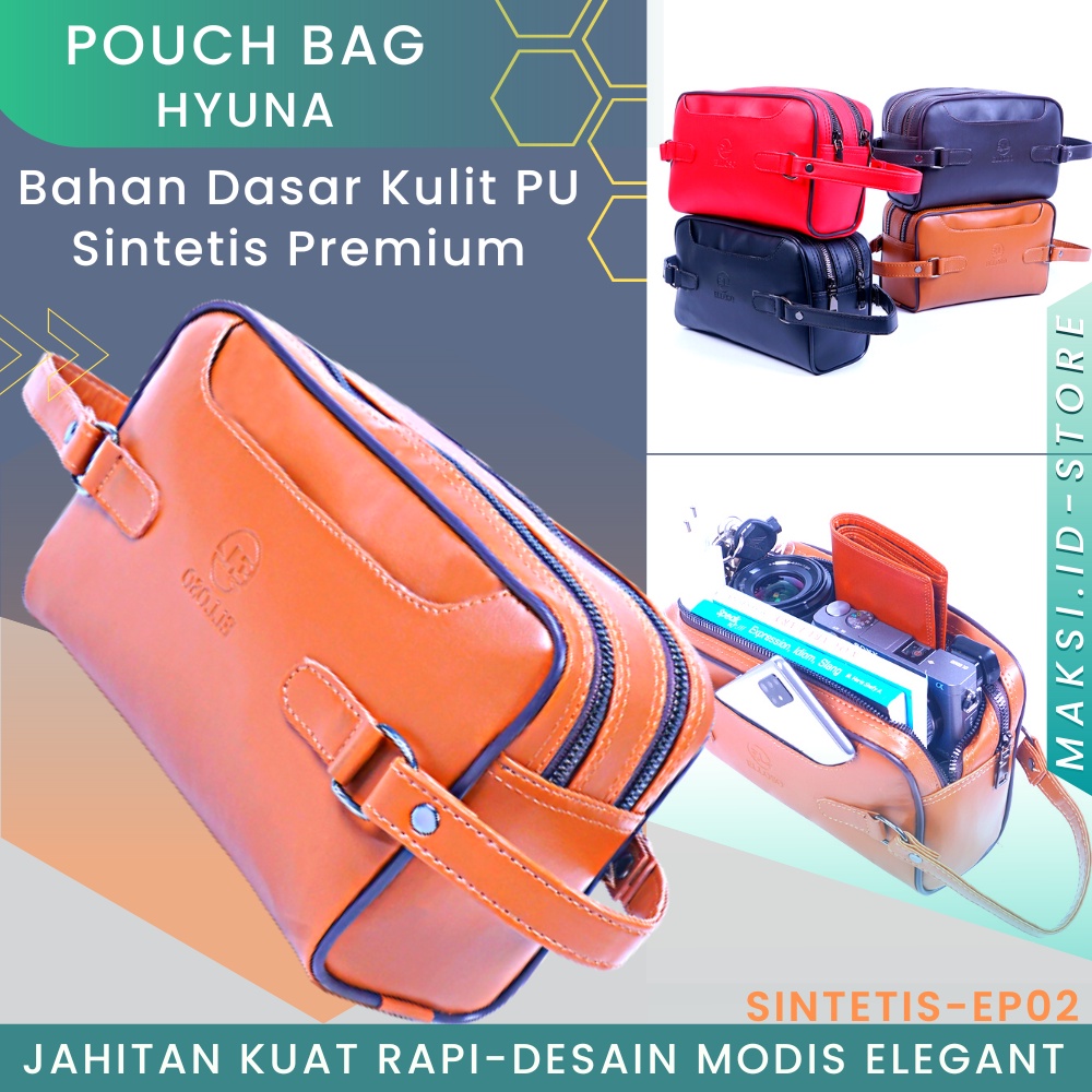 Tas Handbag Classy Pouch Bag Clutch Bag Pria Wanita Kulit Merek Elloso EP02 PRODUK PREMIUM COD