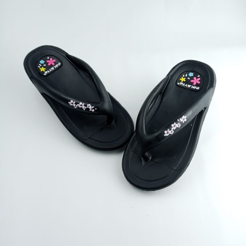 YK5019 Sandal Jepit Wanita Remaja Motif Bunga / Sandal Jepit Karet Merek Inkayni Size 36-40