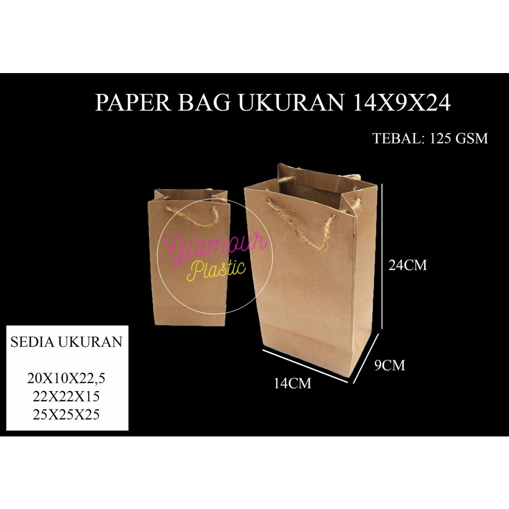

Paper Bag Polos HATARI Ukuran 14X9X24 (1 pack isi 12 pcs)/Tas Kertas/shopping bag/Tas belanjaan