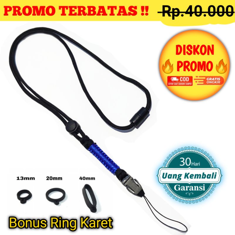 Jual ARCORD Lanyard Gantungan Pods Original Premium - Full Hitam / Tali ...