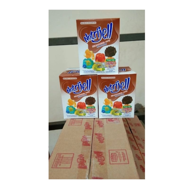 

AGAR-AGAR PUDDING NUTRIJELL COKLAT 1 BOX/KOTAK ISI 12 SACHET/PCS (KEMASAN BESAR 500 GRAM)