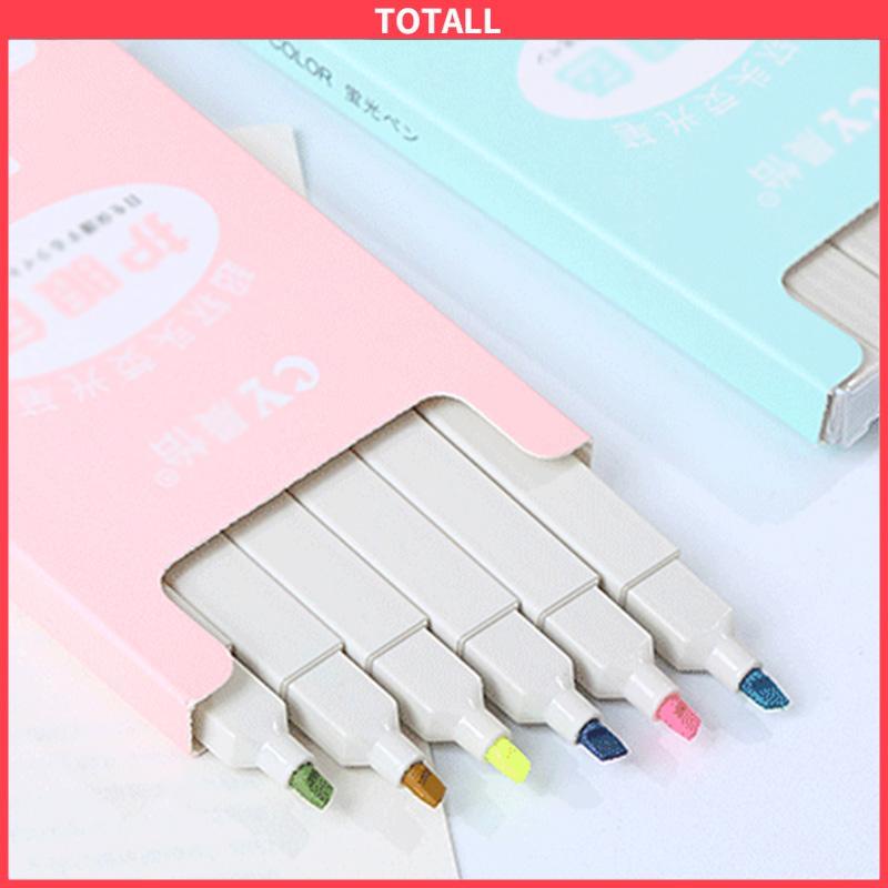 COD COD multicolor pena stabilo siswa 6PCS/set Stabilo / highlighter pastel 6 colors warna-Totall