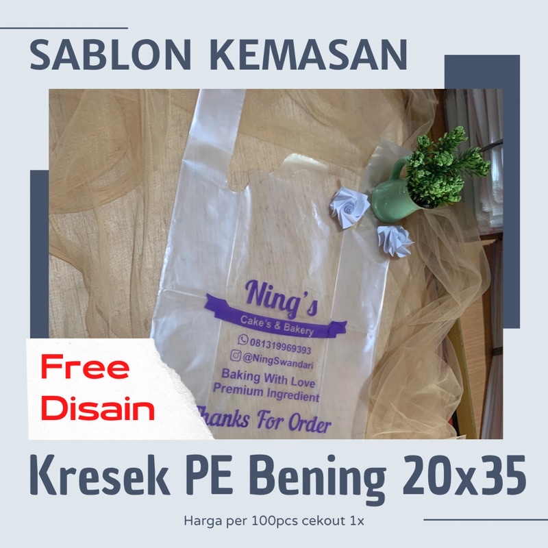 Sablon Kresek PE Bening 20x35 100 Pcs