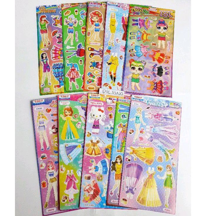 Boneka Kertas (BK) Bongkar Pasang ( BP)  Jumbo / Mainan Jadul / Dress Up