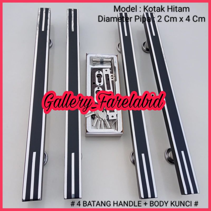 PANJANG 1 METER Handle Pintu Rumah Stainless Steel 100 Cm Kotak Jumbo Full Set Kunci Gagang Pintu Rumah Modern 80 Cm Pull Set Body Pelor Pegangan Pintu Kupu Tarung Tarikan Pintu Rumah Utama Minimalis