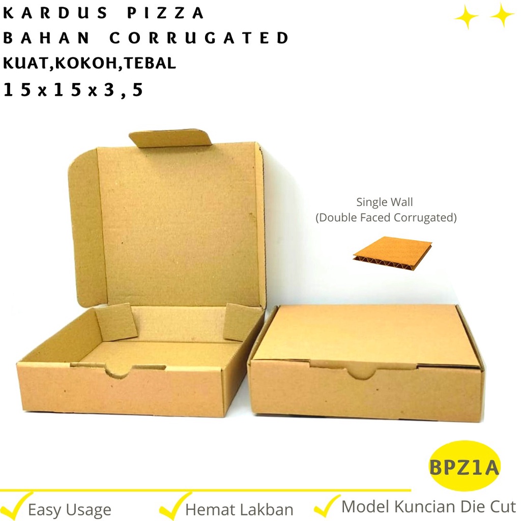 Kardus Brownies Corrugated Die Cut E-flute (BPZ1A-15X15X3.5 Cm)