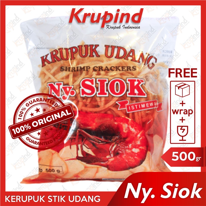 

NEW Krupuk / Kerupuk Udang "Stik" - 500gr Ny Siok / Ny.Siok / Nyonya Siok