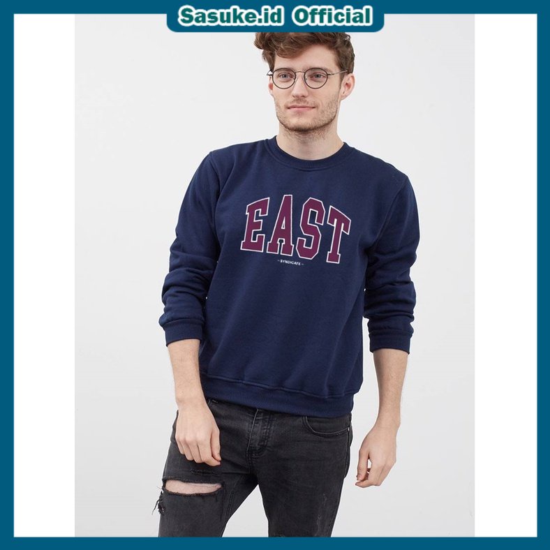 SWEATER WEST BASIC CREWNECK FONT BORDIR PRIA DAN WANITA-SWITER SOUTH DAN EAST PREMIUM