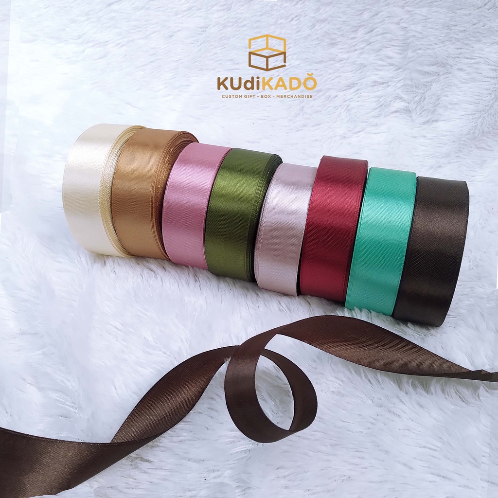 

Pita Satin Warna untuk Kado / Packaging Hampers aesthetic Ribbons