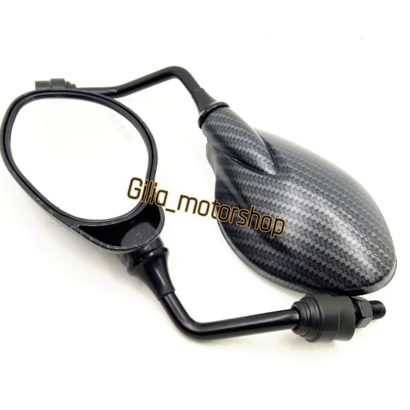 Spion Yamaha X1/125z Carbon Mirror putih Spion carbon X1 Universal  drat Yamaha dan drat honda