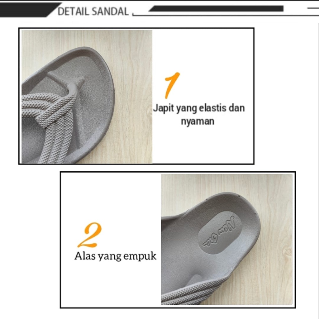 gos NEW ERA LB 10055 &amp; LB 100362 Sandal Jepit Karet Wanita Polos Anti Slip Sandal Japit Cewek Berkualitas Terlaris