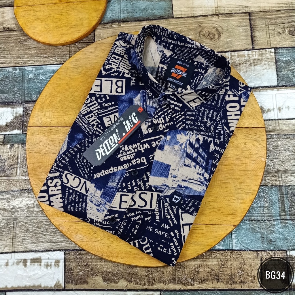 Kemeja Pria Big Size / Kemeja Pria Jumbo / Kemeja Pria Lengan Pendek Ukuran XL/XXL/XXXL (BG24)