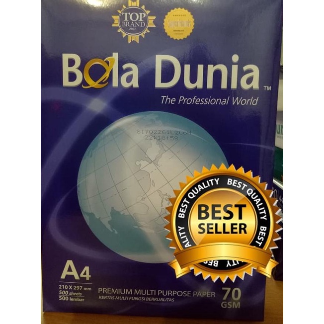 

Kertas BOLA DUNIA A4 70 Gram Office Paper Print Ukuran : A4 70 Gram M
