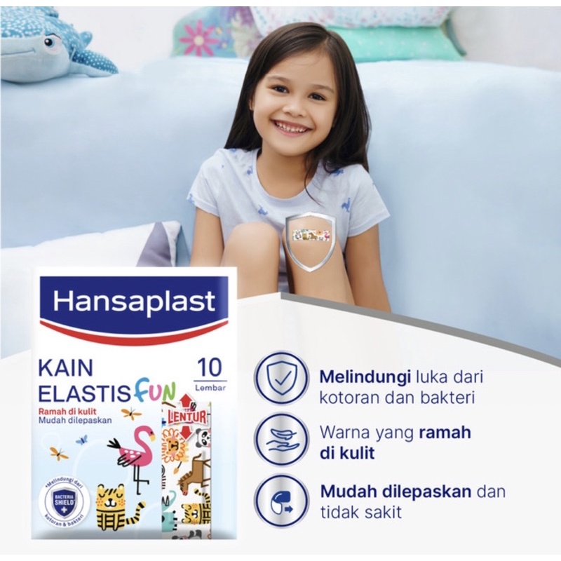 Hansaplast fun kain elastis 10 lembar ( penutup luka pada anak )