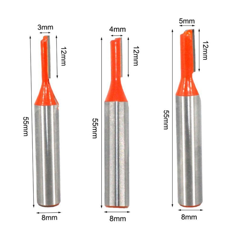 Solighter Straight Bit 8mm Shank Single Flute Bit Cutter Untuk Router Bakelite Kayu