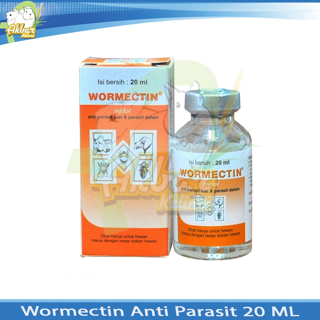 Obat Scabies kelinci Wormectin 20 ml Obat Kutu Kucing Caplax Anjing