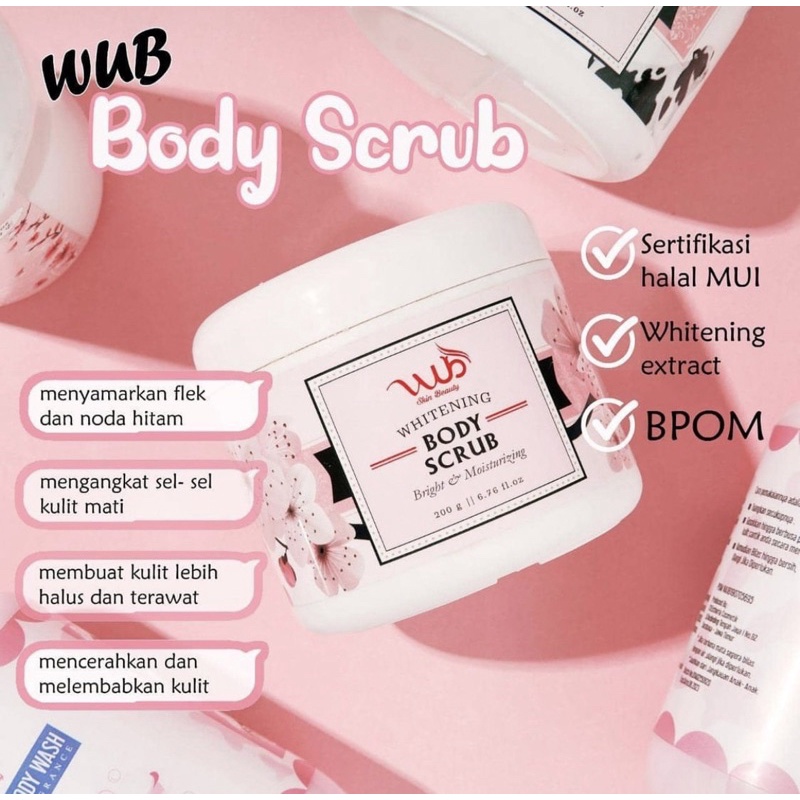 WUB Body Cream Bleaching | WUB Body Scrub Whitening Brightening