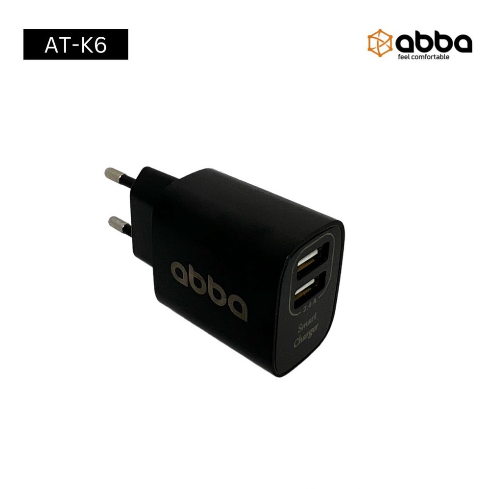 ABBA AT-K6 BATOK CHARGER DUAL USB PORT 2.4 AMPERE