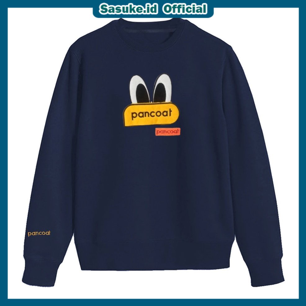Crewneck Pancoat Pria Logo Bordir Premium