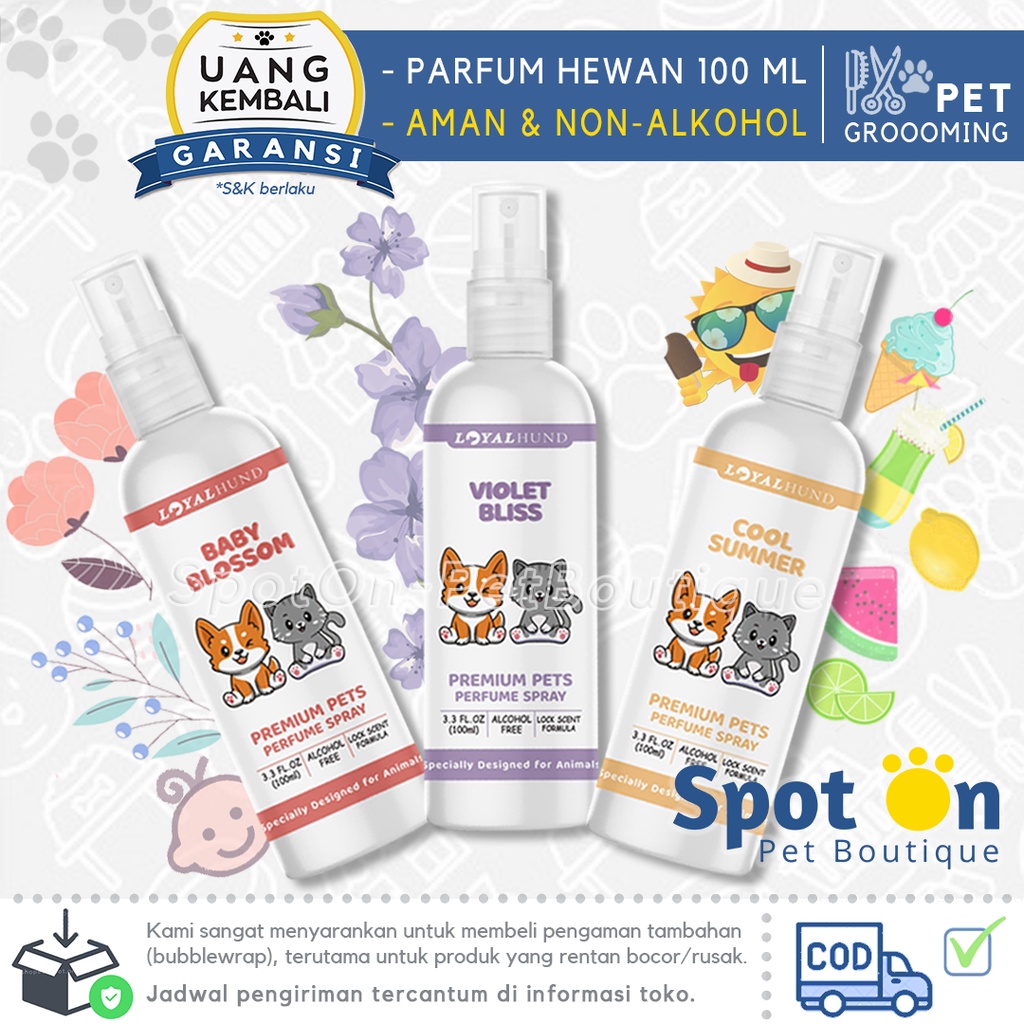 Parfum Hewan Non-Alkohol Premium Spray | Pet Perfume Loyal Hund | Parfume Anjing Kucing Kelinci Hamster