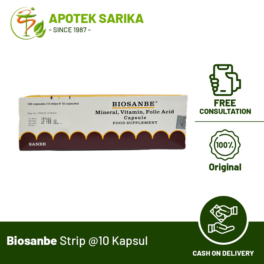 Biosanbe Strip isi 10 Kapsul / Suplemen Vitamin / Suplemen Kesehatan