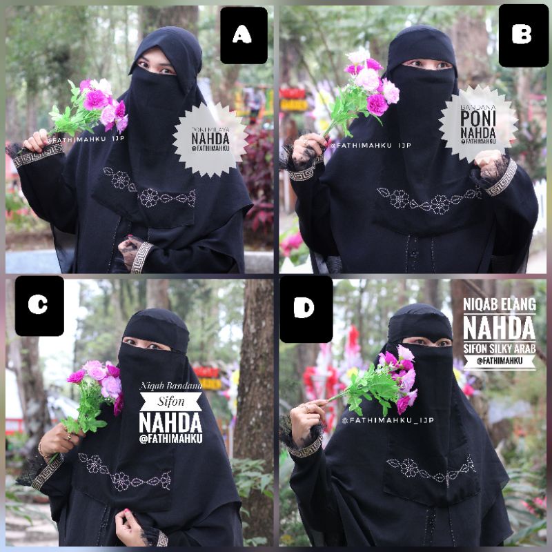 Niqab Bandana Nahda Cadar Poni Niqab Eagle Elang Sifon Niqob Couple Anak