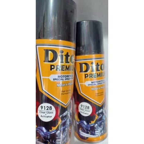 pilok pilox cat semprot diton premium clear glossy +activator 400ml pernis clear bening tak berwarna