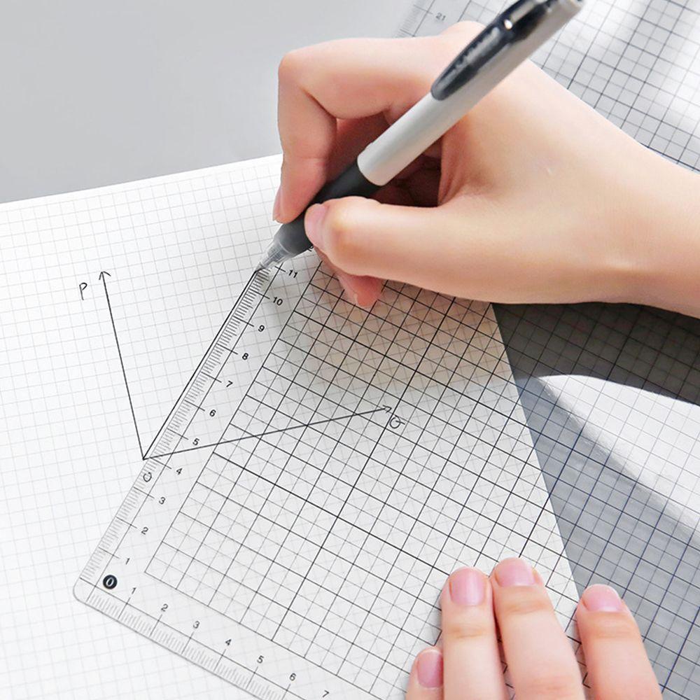 Papan Penggaris Agustina Tahan Air Jahit Tidak Cacat Perlengkapan Ukur Menggambar Siswa Transparan Grid Stationery Tulisan Pad