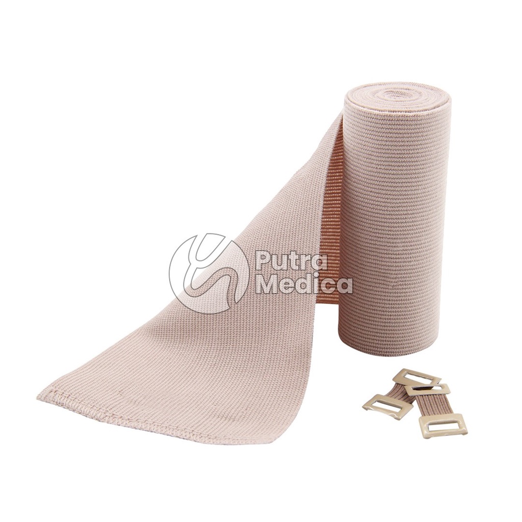 Sakamed Elastic Bandage 10cm x 4,5m / Perban Coklat Elastis / Verban Pembalut Penutup Luka Rol Gulung