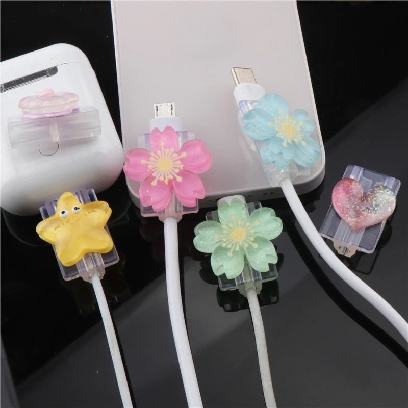 1pc Pelindung Kabel Data / Charger Usb Tipe C / Android Universal Bentuk Bunga