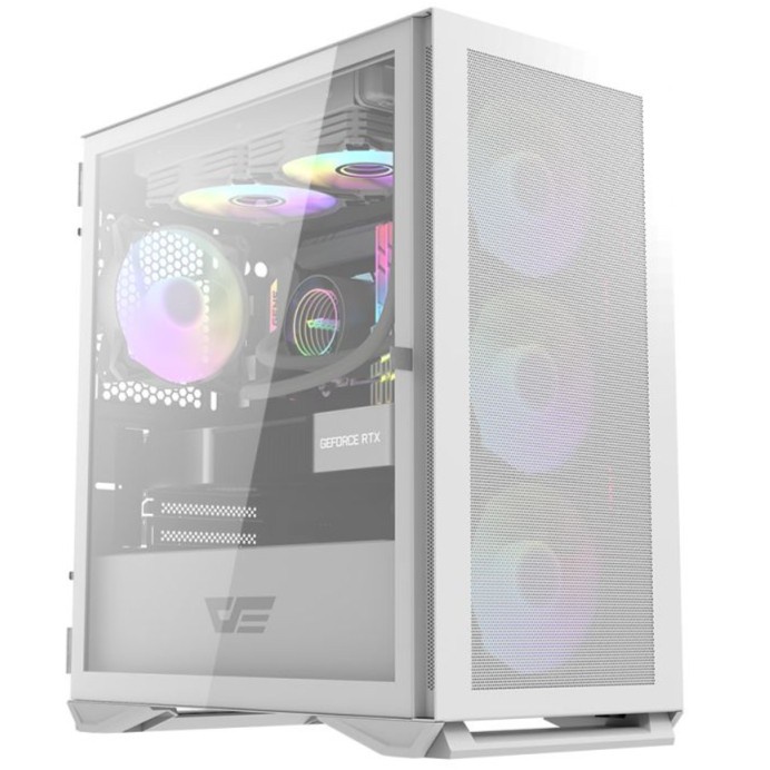 darkflash dlm200 mesh white m atx pc case casing gaming chassis