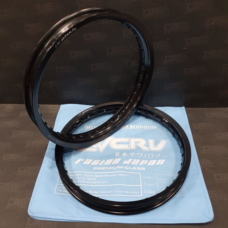 Velg Aloy CRV Japan 17 x 160 dan 17 x 185 Hitam Kilat 1 Set Sepasang Ori Japan