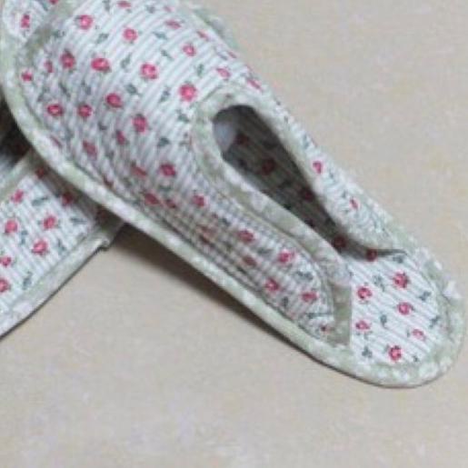 Sendal Rumah Kain Bunga Sandal Anti Slip Quilt Renda by Gaia - Hijau