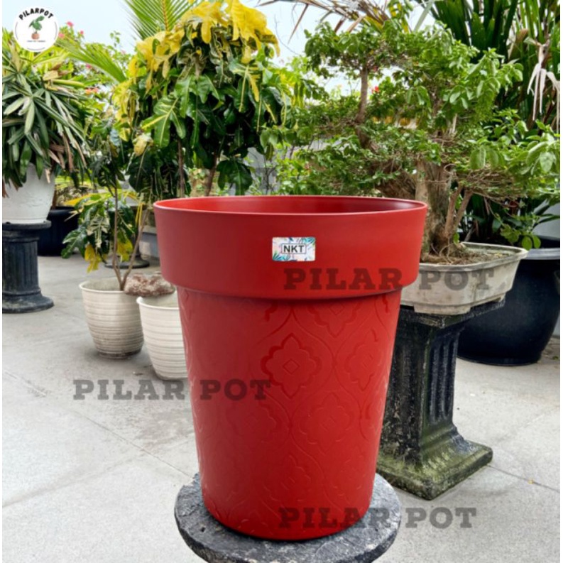 pot bunga tanaman tinggi tower 35cm - NKT TOWER JUMBO 35 MERAH BATA