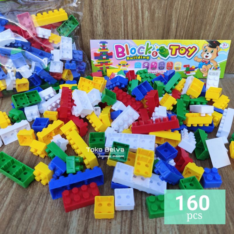 Block building isi 160 pcs mainan edukatif