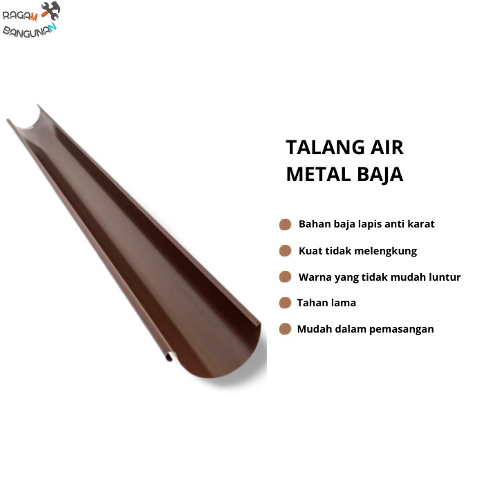 Talang Air Rumah Bahan Metal Baja Lapis Zincalume