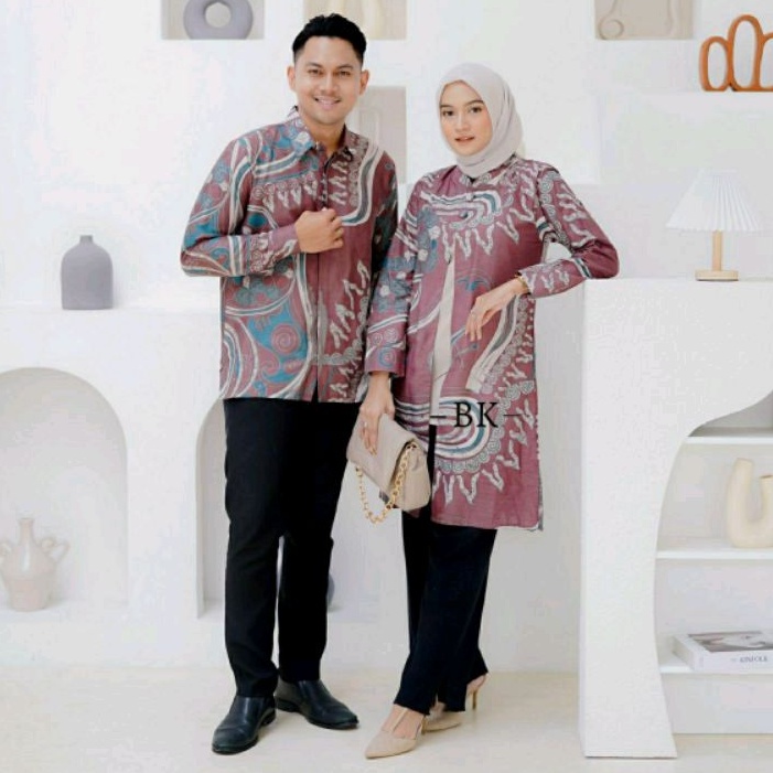 Batik Couple / Batik Couple Modern / Baju Batik Couple Pasangan / Baju Batik Couple / Tunik Batik Modern